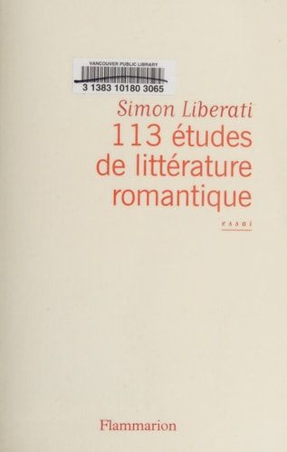 113 études de littérature romantique
