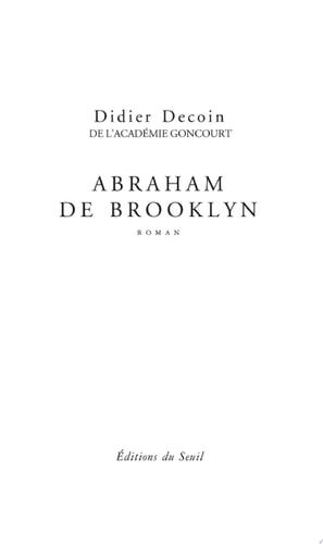 Abraham de Brooklyn - Prix des libraires 1972