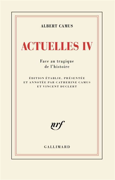 Actuelles Face au tragique de l'histoire