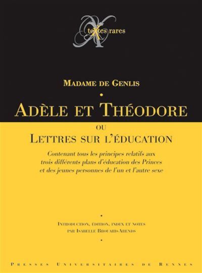 Adele ou theodore. ou lettres sur l education