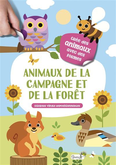 Animaux de la campagne et de la forêt Stickers vinyle repositionnables