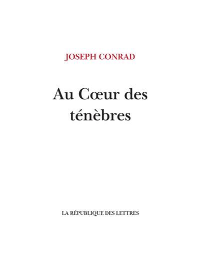 Couverture de Au Cœur des ténèbres par Joseph Conrad