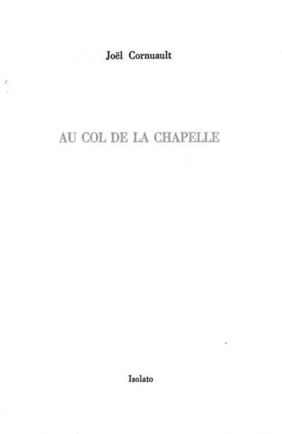 Au Col de la Chapelle