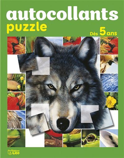 Autocol puzzle animaux loup