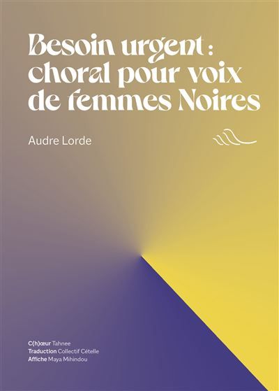 Besoin urgent : choral pour voix de femmes Noires Choral pour voix de femmes Noires