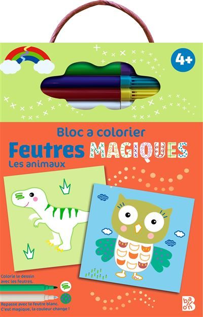 Bloc à colorier avec feutres magiques - Les animaux