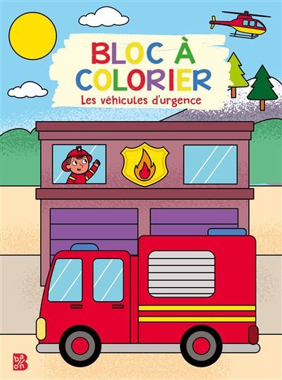 Bloc à colorier - Les véhicules d'urgence
