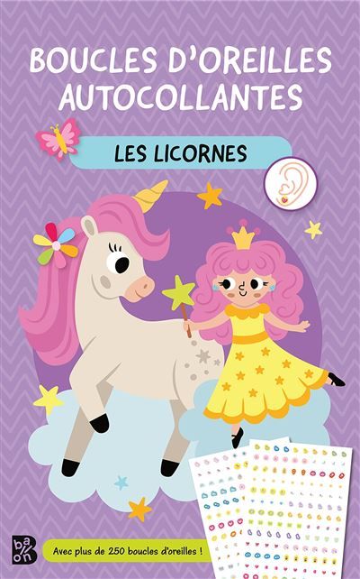 Boucles d'oreilles autocollantes - Les licornes