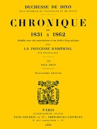 Chronique de 1831 à 1862, Tome 3 (de 4)