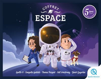 Coffret Espace Apollo 11 - Conquête spatiale - Thomas Pesquet - Neil Armstrong - Youri Gagarine
