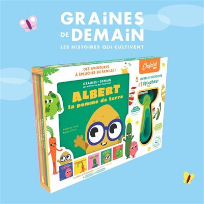 Coffret Graines de demain - 5 albums + 1 éplucheur 5 livres + 1 éplucheur
