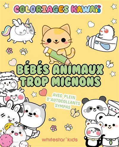 Coloriage Kawaii - Bébés animaux trop mignons Coloriage kawaii