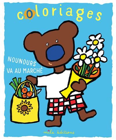Coloriages : Nounours va au marché