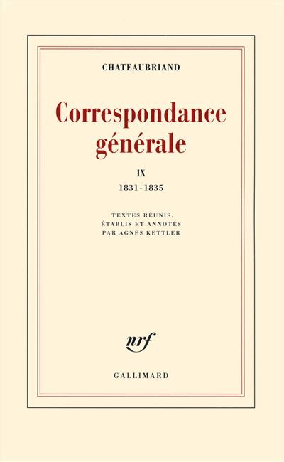 Correspondance générale 1831-1835