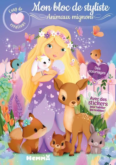 Coup de coeur créations - Mon bloc de styliste - Animaux mignons - Des coloriages - Avec des stickers pour habiller les modèles ! - Elen Lescoat