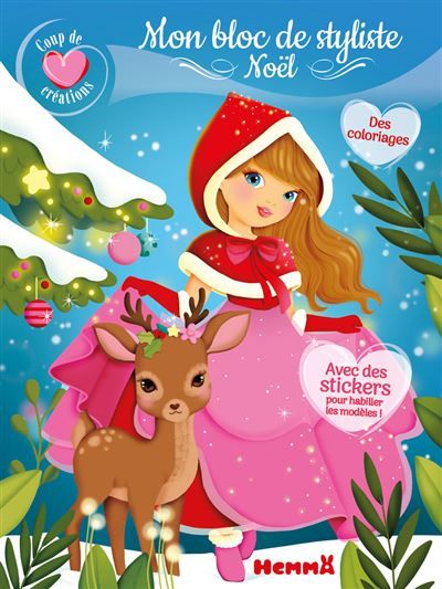 Coup de coeur créations - Mon bloc de styliste - Noël - Des coloriages - Avec des stickers pour habiller les modèles ! - Elen Lescoat