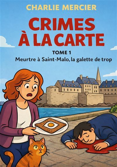 Couverture de Crimes a la carte - Tome 1 Meurtre a Saint Malo, la galette de trop Humour, romance et rebondissements…