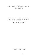 Couverture de D'un château l'autre par Louis-Ferdinand Céline