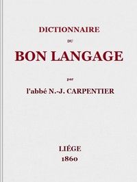 Dictionnaire du bon langage: Contenant les difficultés de la langue française, les règles et les fautes de prononciation, les locutions vicieuses, les wallonnismes, les flandricismes, etc.