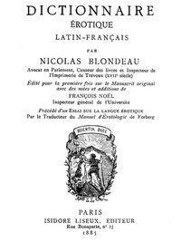 Dictionnaire érotique Latin-Français