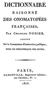 Dictionnaire raisonné des onomatopées françaises