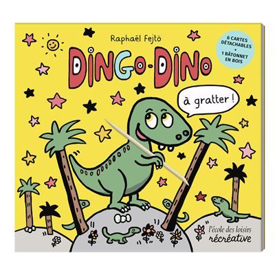 Dingo-Dino à gratter ! 6 cartes + batonnet en bois
