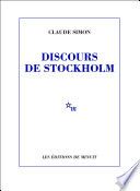 Couverture de Discours de Stockholm par Claude Simon