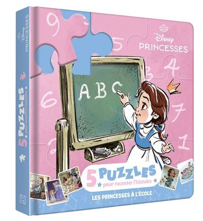 DISNEY PRINCESSES - Mon Petit Livre Puzzle - Les princesses à l'école - 5 puzzles 9 pièces 5 puzzles 9 pieces
