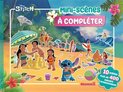 Disney Stitch - Mini-scènes à compléter - 10 scènes - Plus de 400 stickers repositionnables