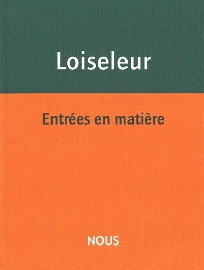 Entrées en matière