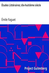 Études Littéraires; dix-huitième siècle