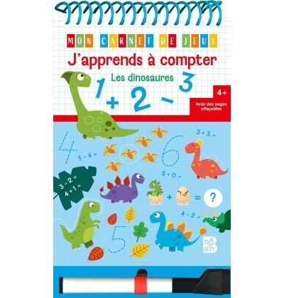 J'apprends à compter - Les dinosaures + feutre effacable