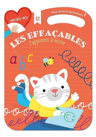 J'apprends à écrire (3-5) - rouge - Les effaçables, trace, efface et recommence
