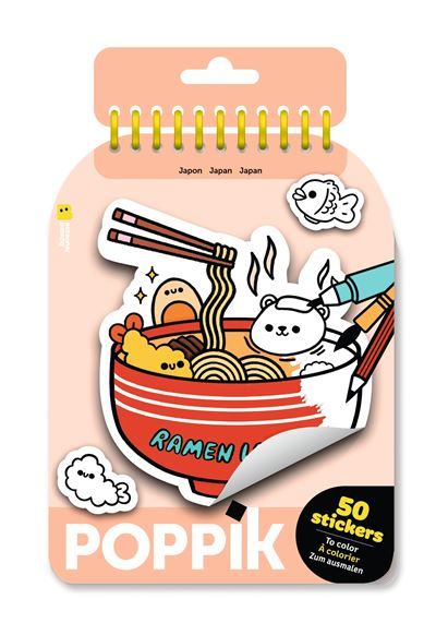 Japon - 50 stickers repositionnables à colorier