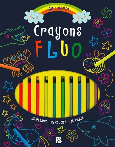 Je colorie - Crayons fluo + 10 crayons offerts