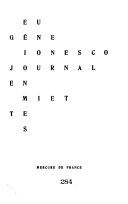 Couverture de Journal en miettes par Eugène Ionesco