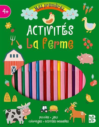 Kits d'activités manuelles - La ferme + 10 feutres