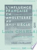 L'Influence française en Angleterre au XVIIe siècle