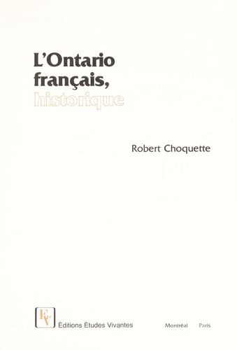 L'Ontario français, historique