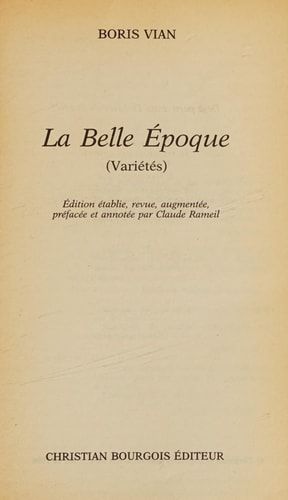 La belle époque variétés