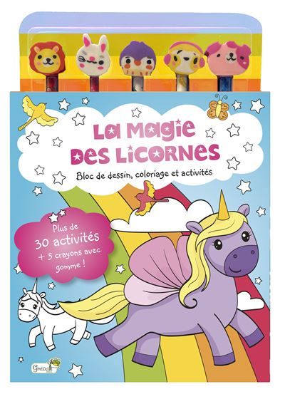 La magie des licornes Bloc de dessin, coloriage et activités