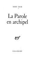 Couverture de La parole en archipel par René Char