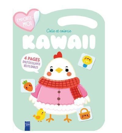 La poule paques - Kawaii colle et colorie