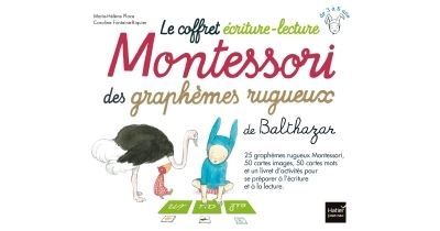 Le coffret écriture-lecture Montessori des graphèmes rugueux de Balthazar
