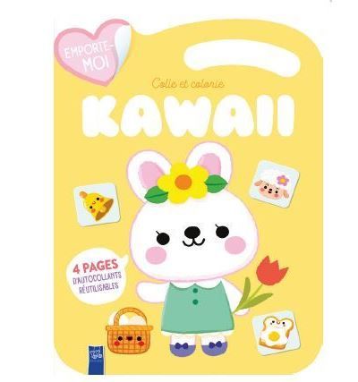 Le lapin paques - Kawaii colle et colorie