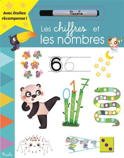 Les chiffres et les nombres + feutre + autocollants