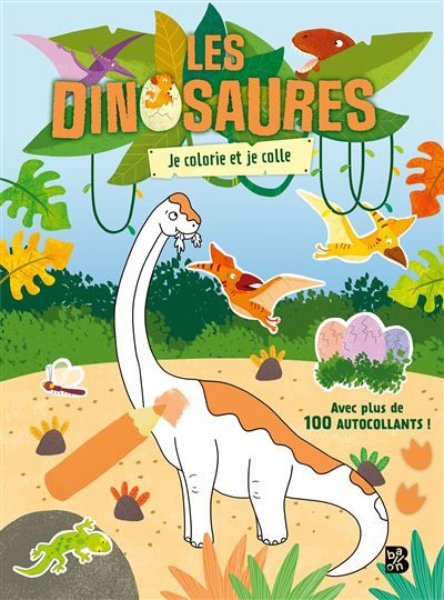 Les dinosaures - Je colorie et je colle