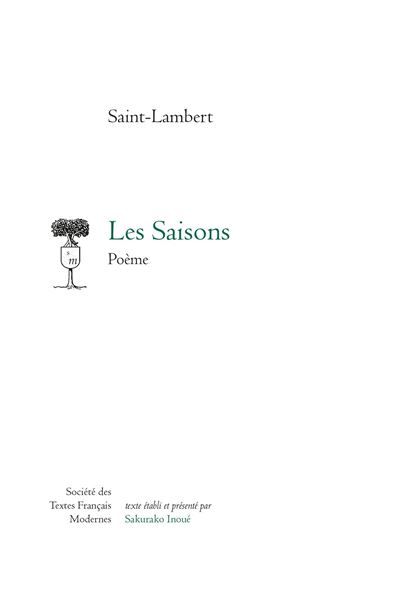 Les Saisons Poème