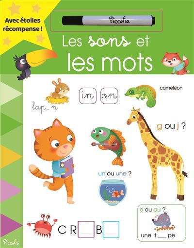 Les sons et les mots + feutre + autocollants