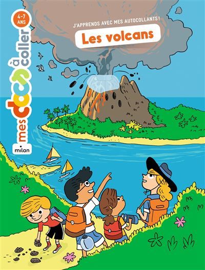 Couverture de Les volcans Autocollants par Stéphanie Ledu